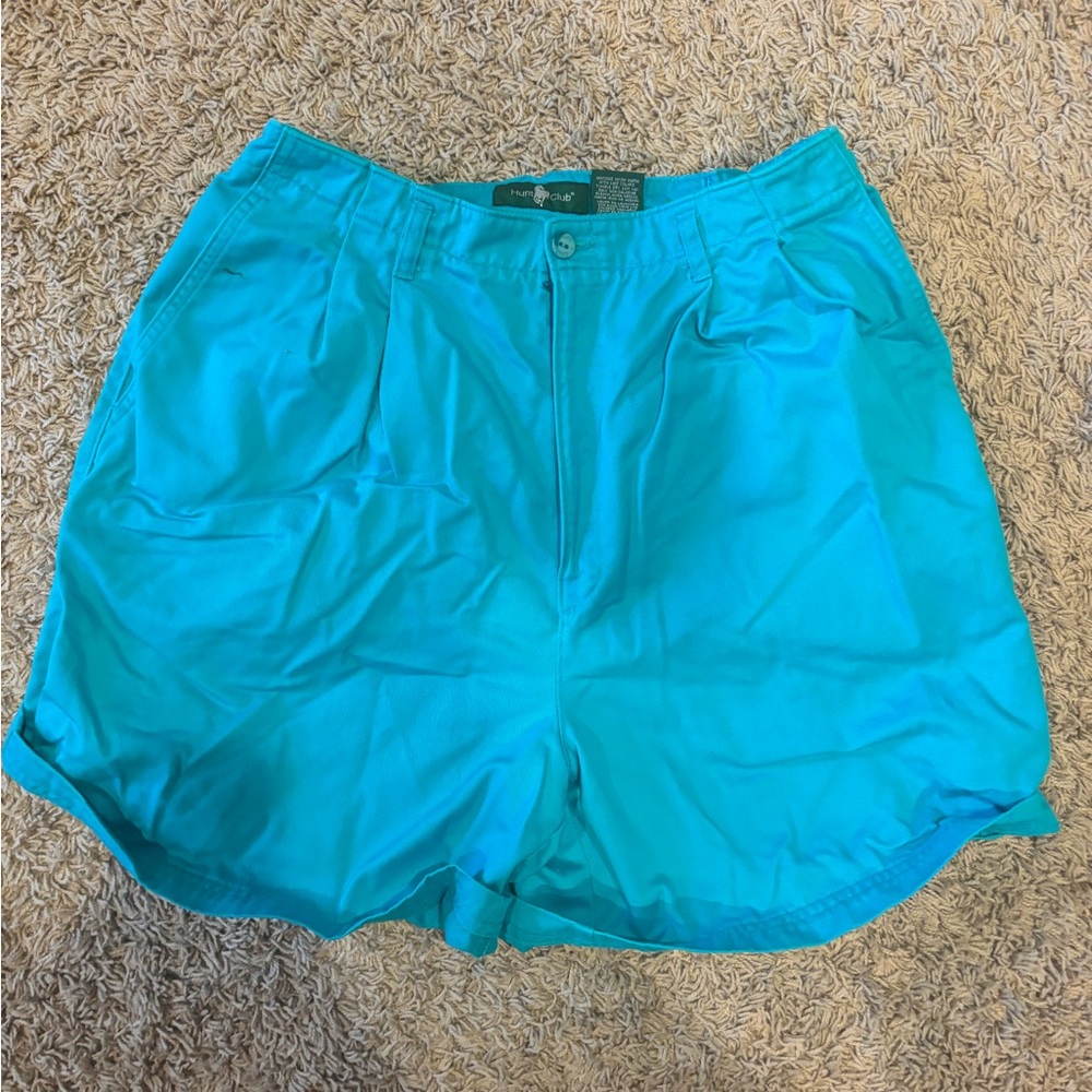 Hunt Club Women’s super high rise cotton turquoise shorts